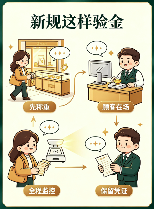 2026 黄金回收新规落地!验金全程顾客在场,隐形扣费彻底终结